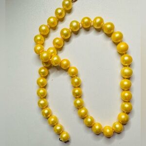 New Rare Gold balls faux pearls 18 inch Necklace